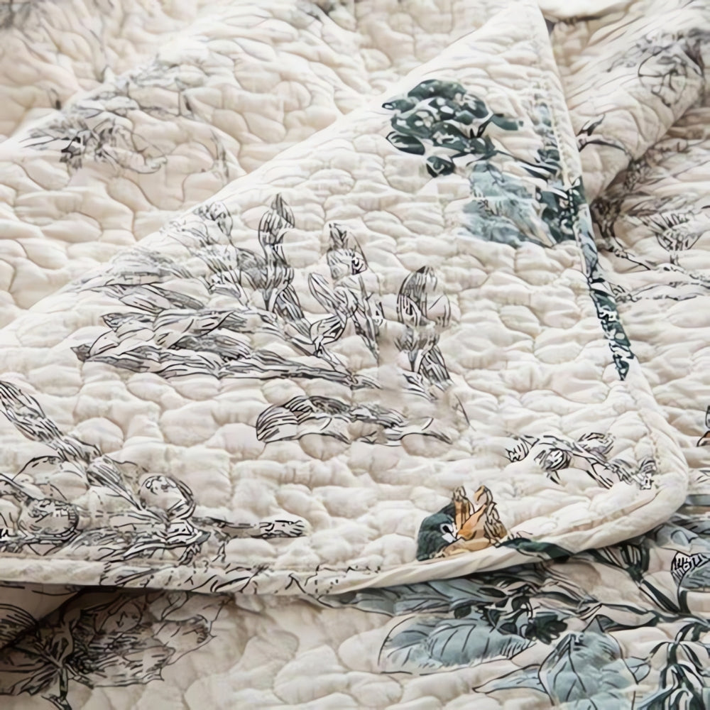 Ensemble de couette florale de luxe - Couvre-lit élégant pour la décoration intérieure