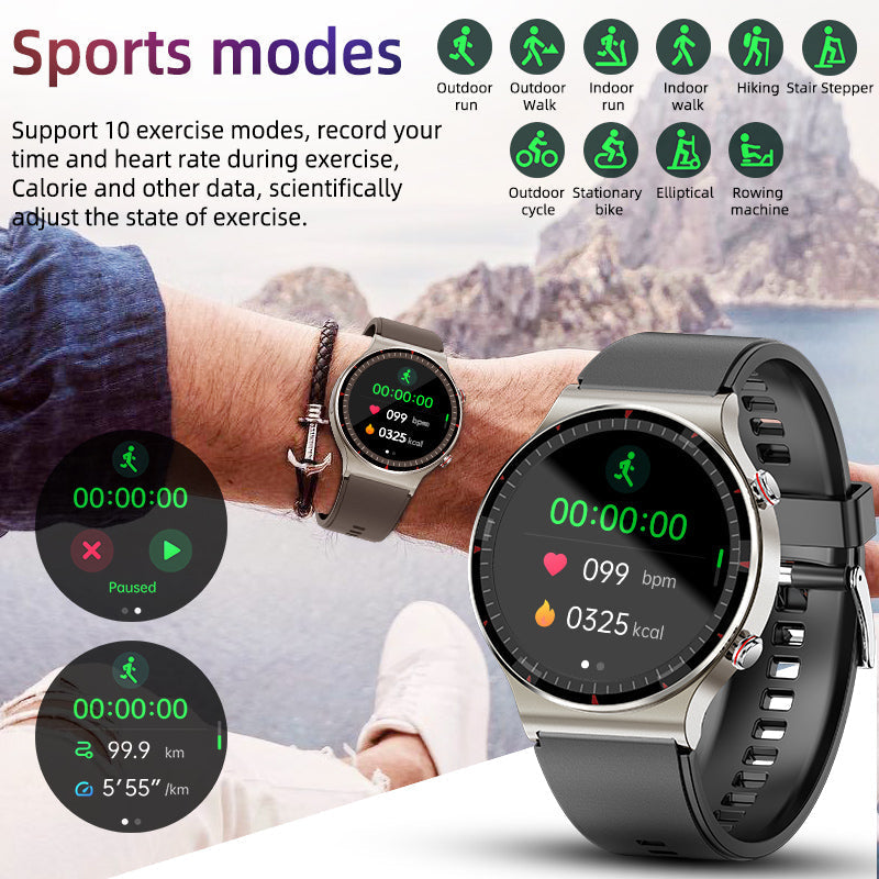 Medizinische EKG-Smartwatch | CFDA-zertifiziert | 512Hz High-Precision Biosensor | SpO2- & Herzfrequenz-Monitoring | KI-basierte Atemanalyse | IP67 Wasserdicht