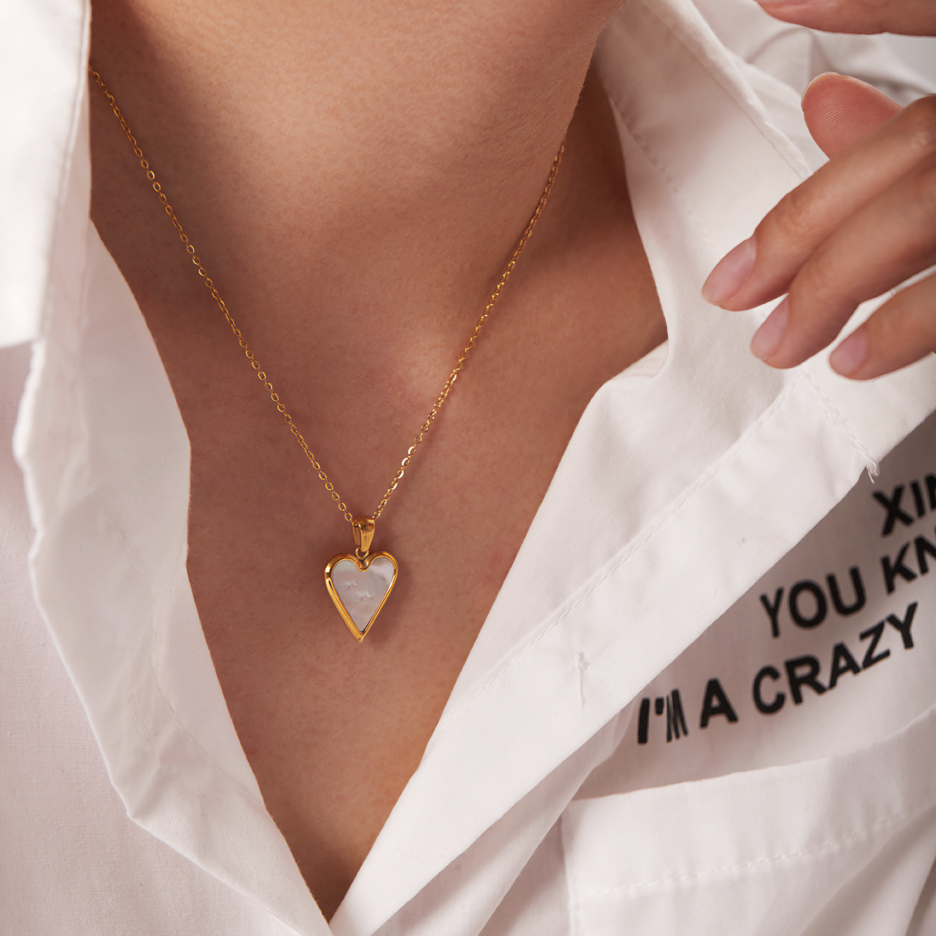 Blythe  - Stone Heart Necklace — made with care and attention to detail. Blythe  - Stone Heart Necklace — made with care and attention to detail.