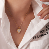 Blythe  - Stone Heart Necklace — made with care and attention to detail. Blythe  - Stone Heart Necklace — made with care and attention to detail.