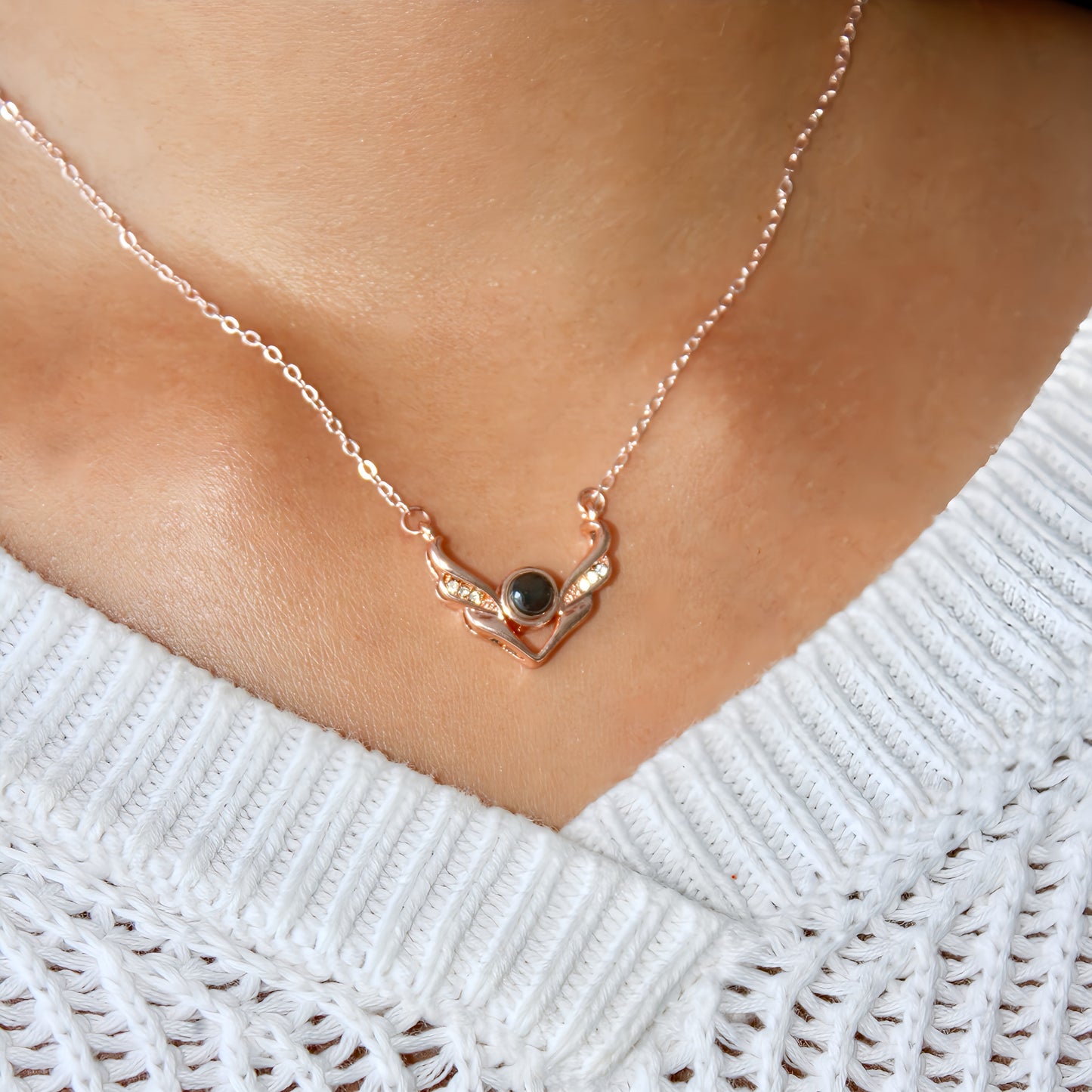 Crystal Angel Wings Projection Necklace — perfect for those who value comfort and design.