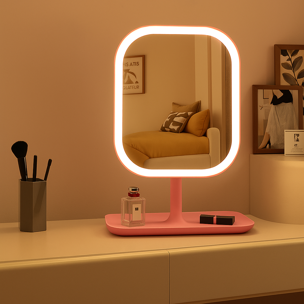 Miroir de maquillage LED avec éclairage – Touch Control, 3 couleurs de lumière