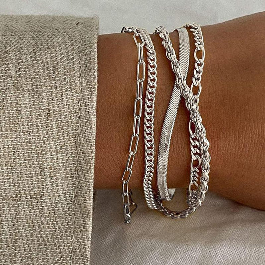 Liora - 5pc Classic Bracelet Set Silver — perfect for those who value comfort and design.