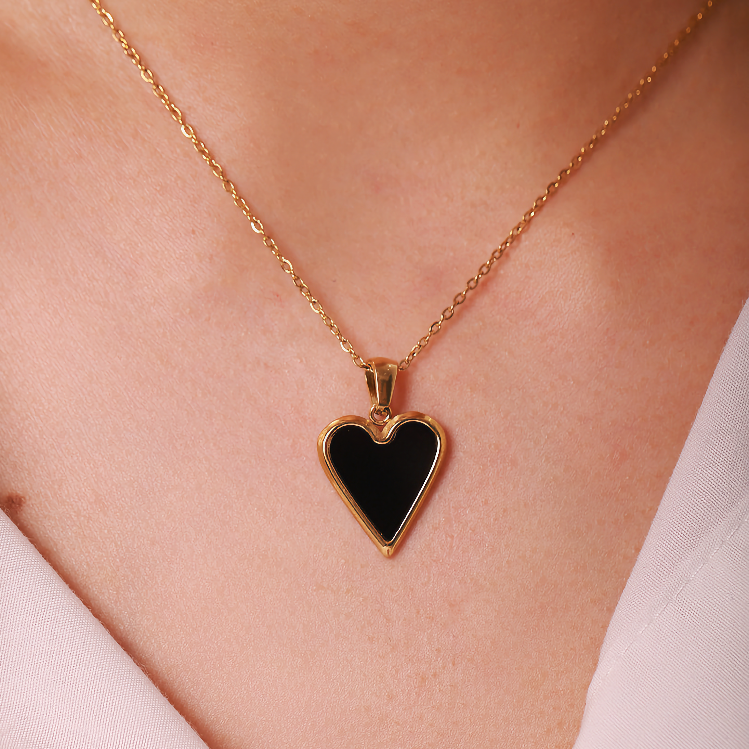 Blythe  - Stone Heart Necklace — made with care and attention to detail. Blythe  - Stone Heart Necklace — made with care and attention to detail.