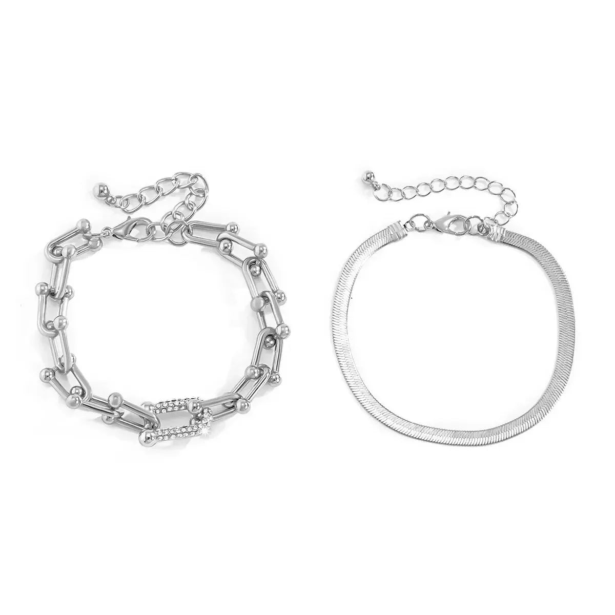 Zayla - 2pc Statement Chain Bracelet Set Silver — made with care and attention to detail. Zayla - 2pc Statement Chain Bracelet Set Silver — made with care and attention to detail.