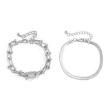 Zayla - 2pc Statement Chain Bracelet Set Silver — made with care and attention to detail. Zayla - 2pc Statement Chain Bracelet Set Silver — made with care and attention to detail.