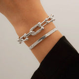 Zayla - 2pc Statement Chain Bracelet Set Silver — made with care and attention to detail. Zayla - 2pc Statement Chain Bracelet Set Silver — made with care and attention to detail.