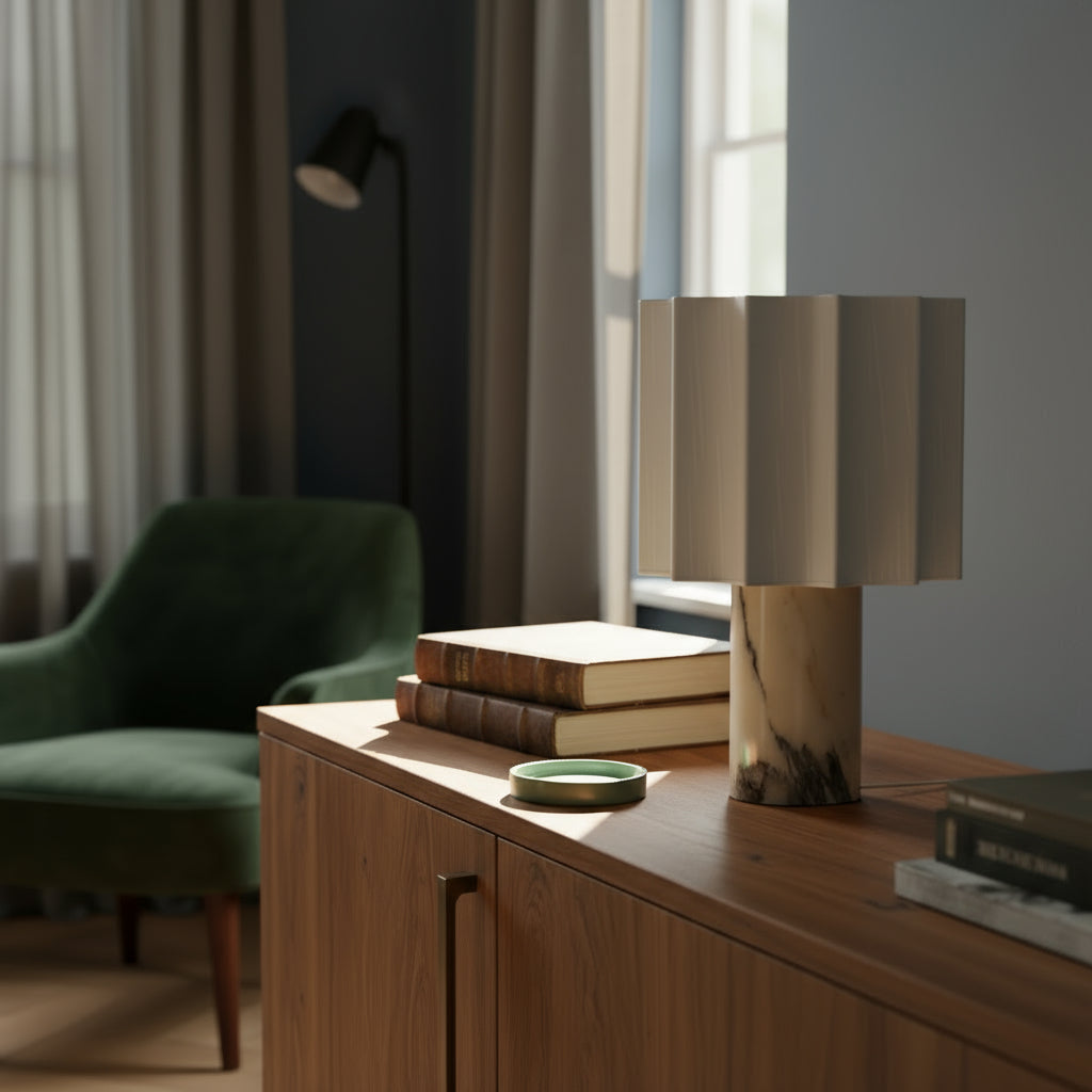 Lampe de table Mirna en marbre