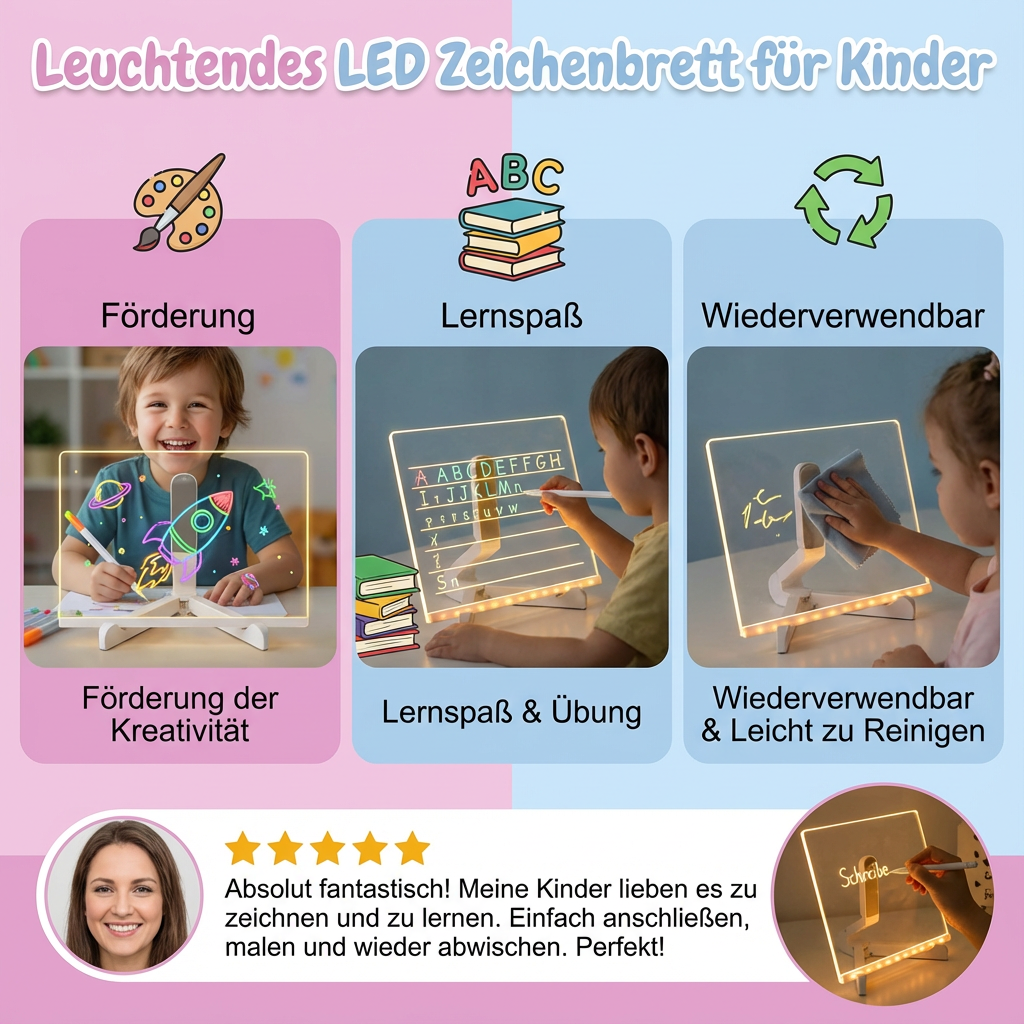 Leuchtendes LED-Zeichentablett für Kinder