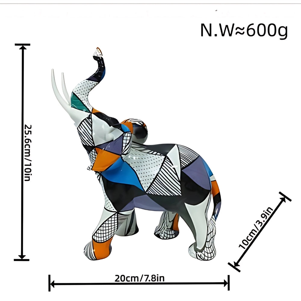 Statue d'éléphant abstraite élégante - Figurine de décoration de luxe