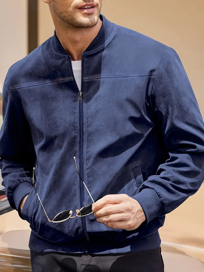 Solorfit | Veste zippée rétro légère pour hommes – Gros vêtements, vêtements de baseball, lave-linge, style léger
