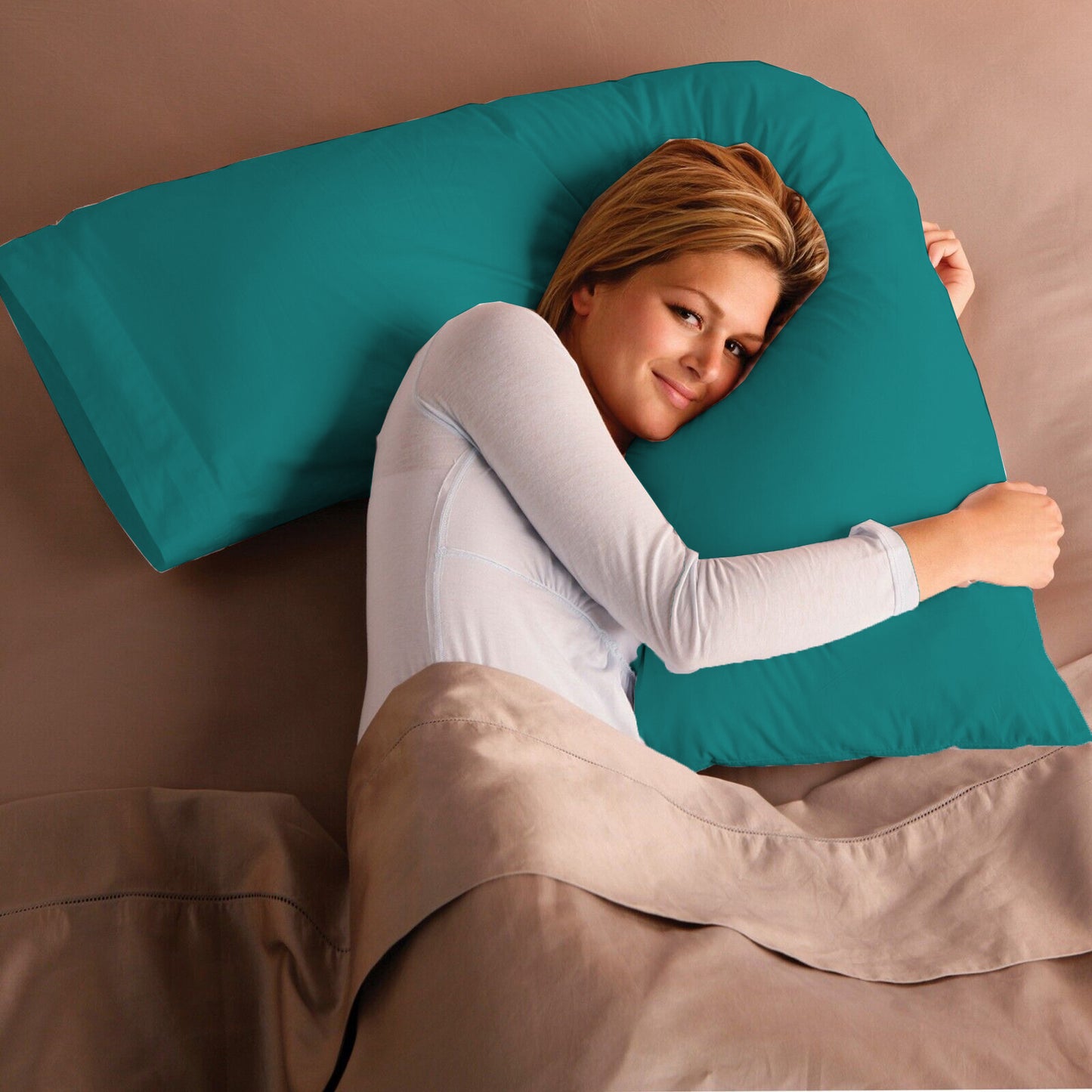 V Shaped Pillow with Case - Extra Filled Neck Support for Pregnancy, Nursing & Orthopedic Comfort