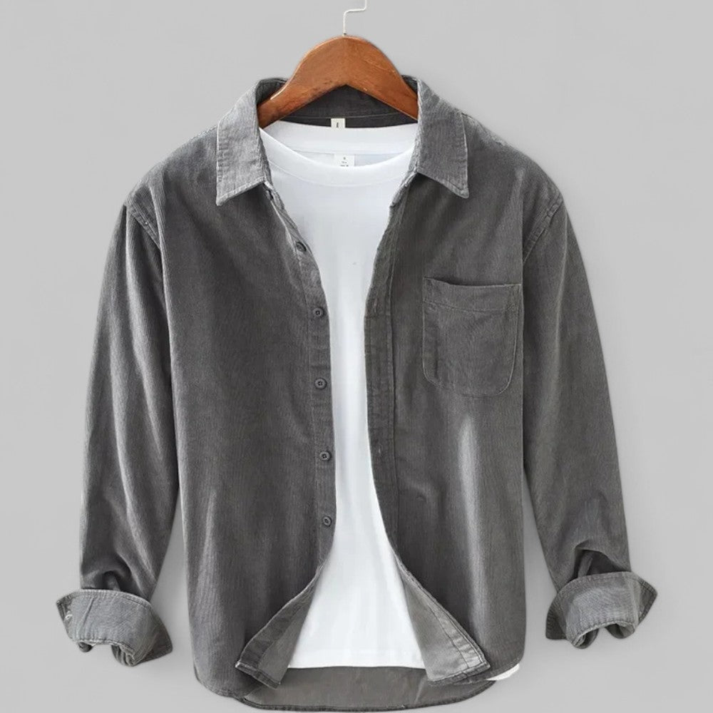 Homme Cordhemd | Weiche Textur et entspannter Retro-Stil