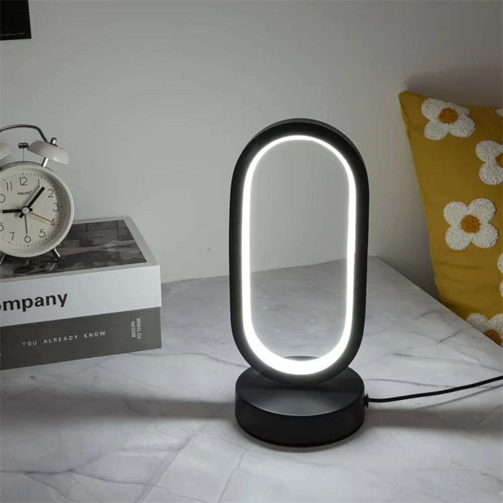 Lampe de table LED ovale arquée moderne - Éclairage d'ambiance élégant pour la maison