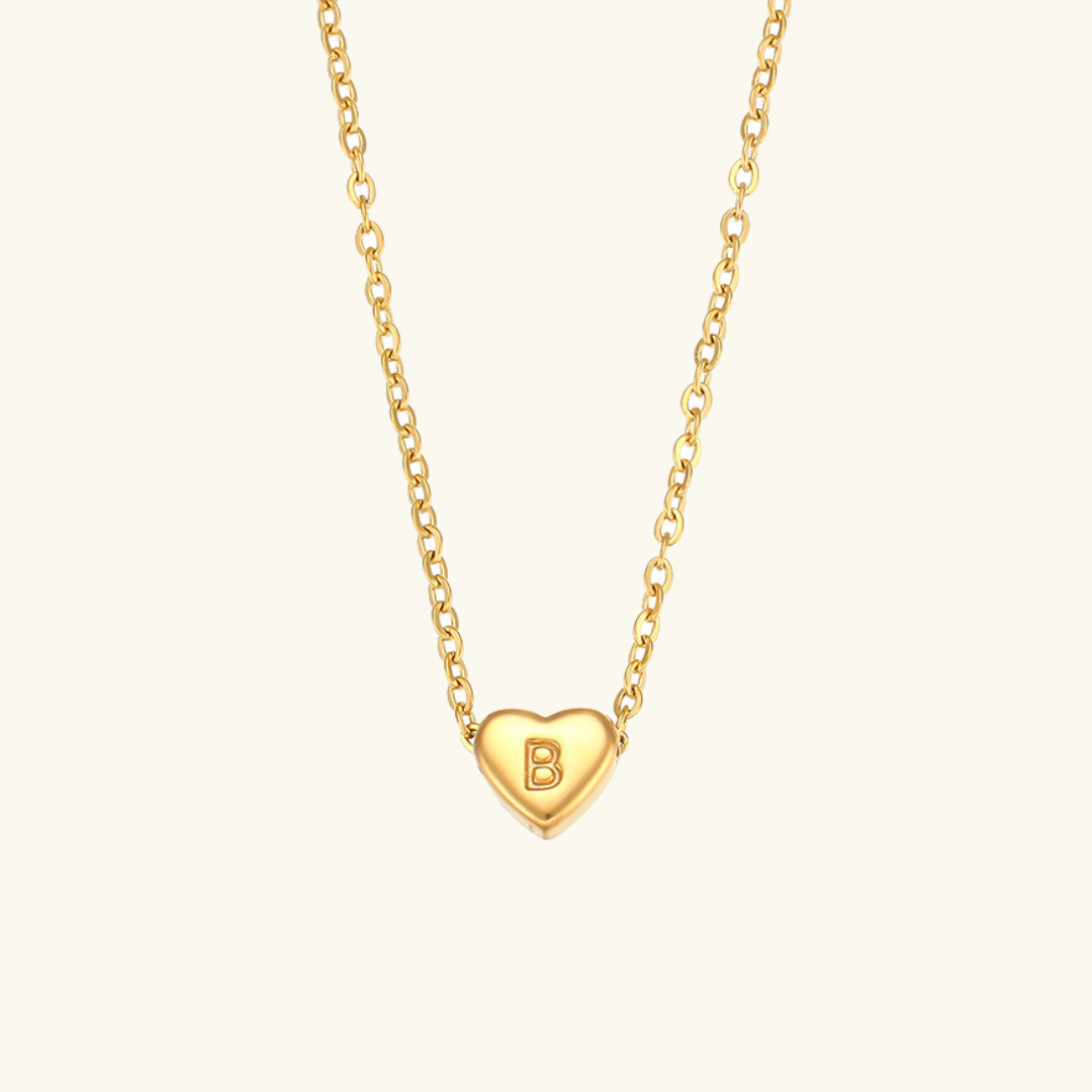 Juliette - Heart Initial Gold Necklace — crafted for everyday quality. Juliette - Heart Initial Gold Necklace — crafted for everyday quality.