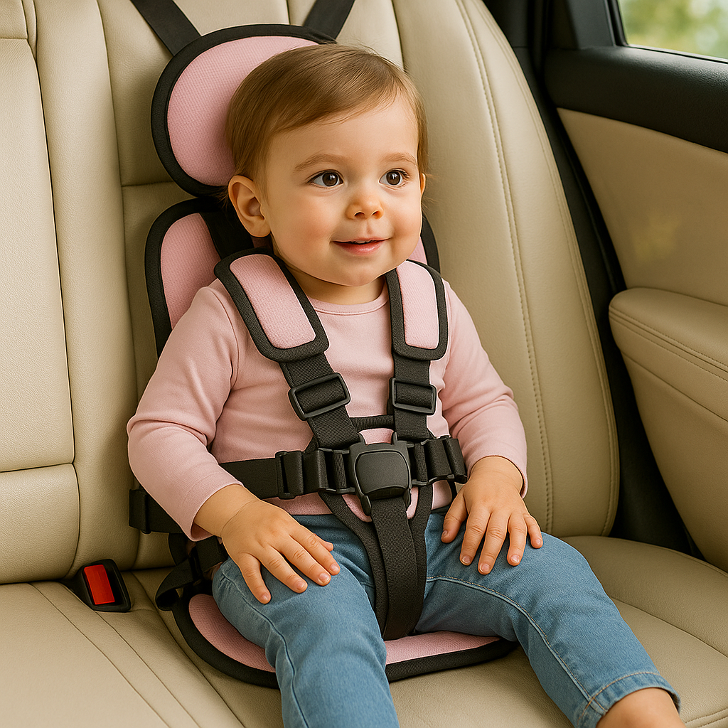 Portabler Autositz für Kinder, Sicher, Kompakt, Faltbar, Gurt