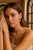 Diamond-Style Gold Drop Hoop Earrings — crafted for everyday quality. Diamond-Style Gold Drop Hoop Earrings — crafted for everyday quality.