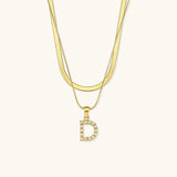 Marissa - Layered Gold Initial Letter Necklace — bringing modern charm to your space. Marissa - Layered Gold Initial Letter Necklace — bringing modern charm to your space.