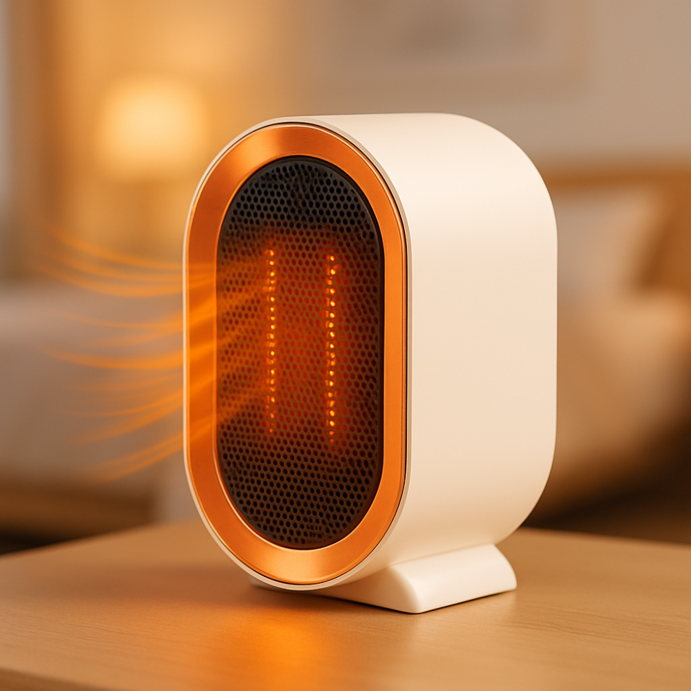 Portabler Keramikheizer, energieeffizient, leise, kompakter Heizlüfter