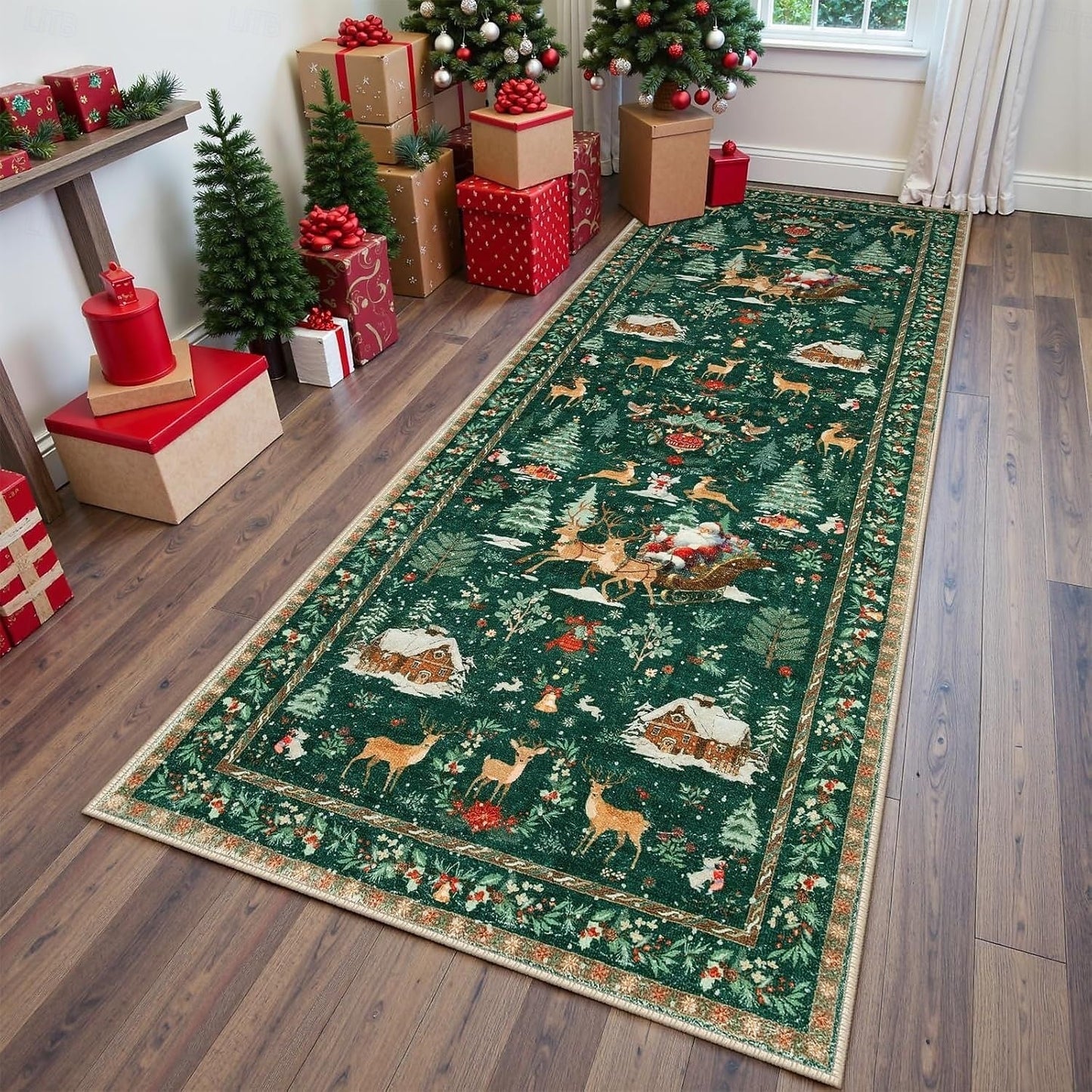 Tapis de Noël festif – Lavable et antidérapant