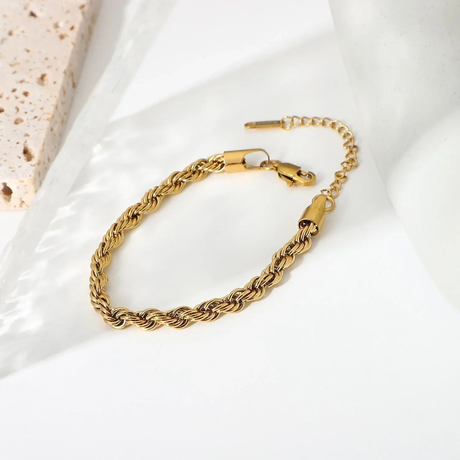 Stacey - Rope Chain Gold Bracelet — bringing modern charm to your space. Stacey - Rope Chain Gold Bracelet — bringing modern charm to your space.
