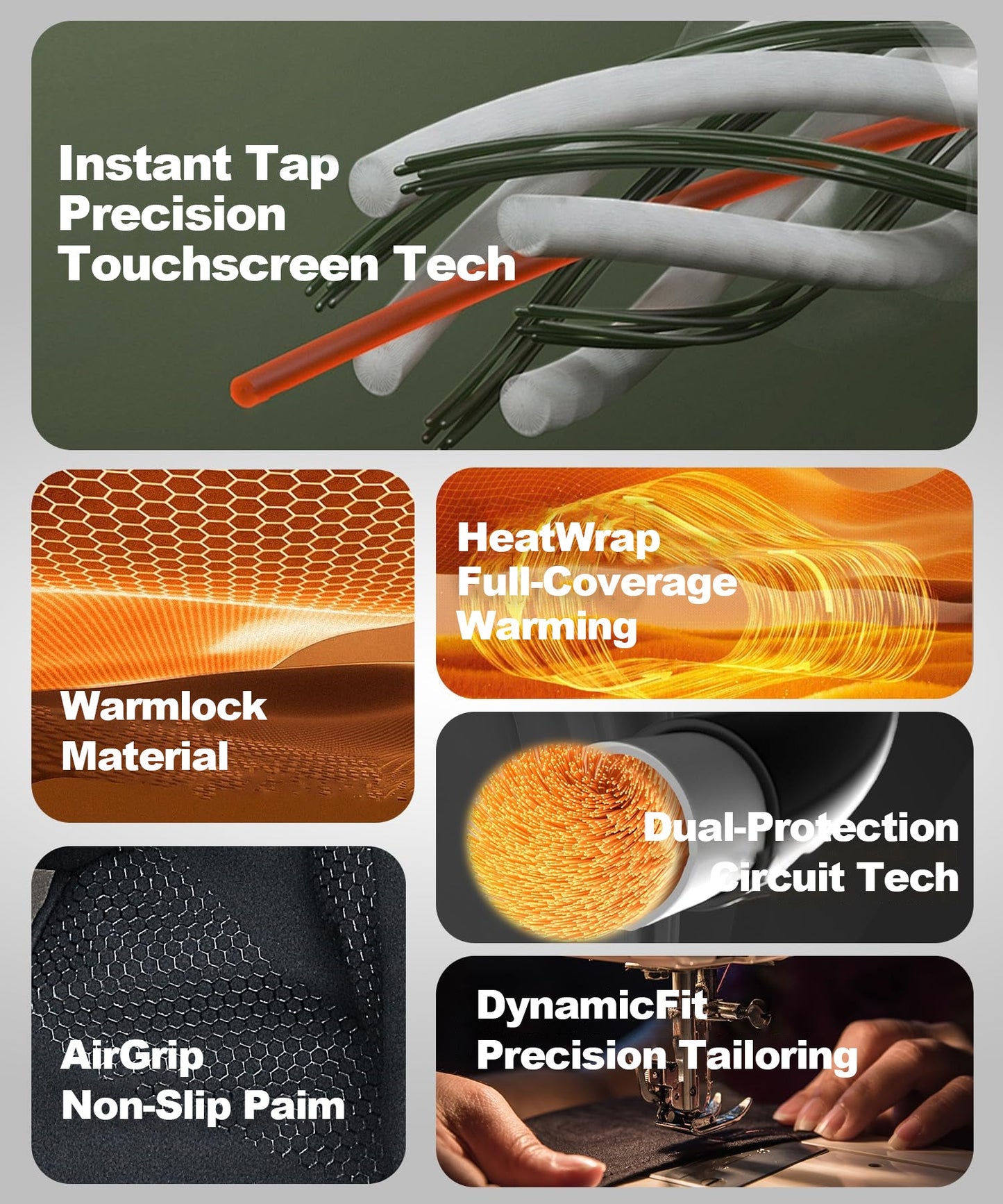 Gants chauffants rechargeables pour écran tactile, pour rester au chaud en hiver