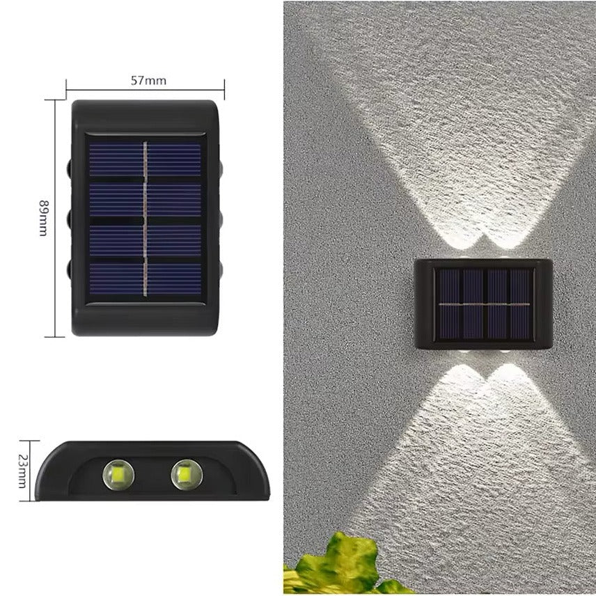 Appliques murales solaires de jardin - Éclairage extérieur LED moderne et résistant aux intempéries