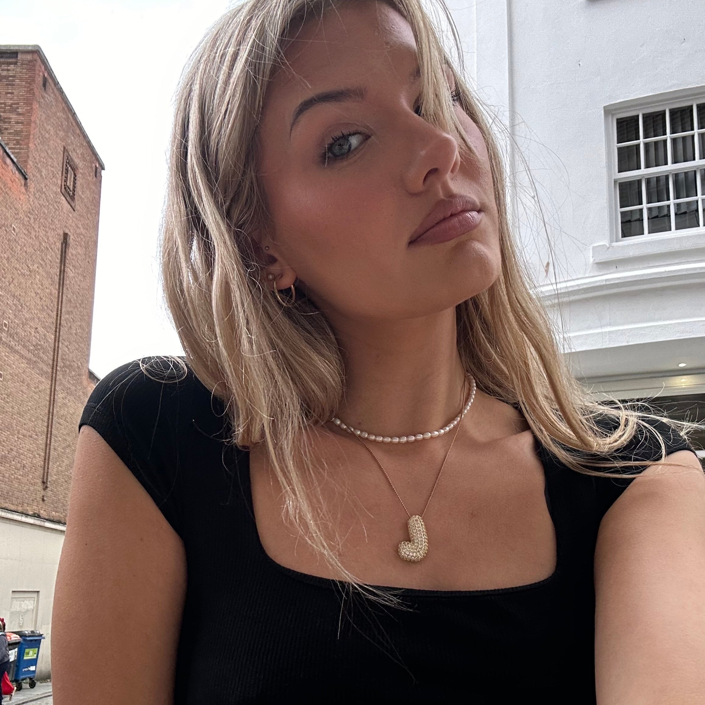 Esme - Bubble Initial Diamond Necklace — designed to inspire your lifestyle. Esme - Bubble Initial Diamond Necklace — designed to inspire your lifestyle.