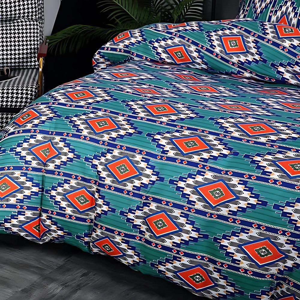 Boho Tribal Print Quilt Cover Set - Stylish Bedding for Home Decor
