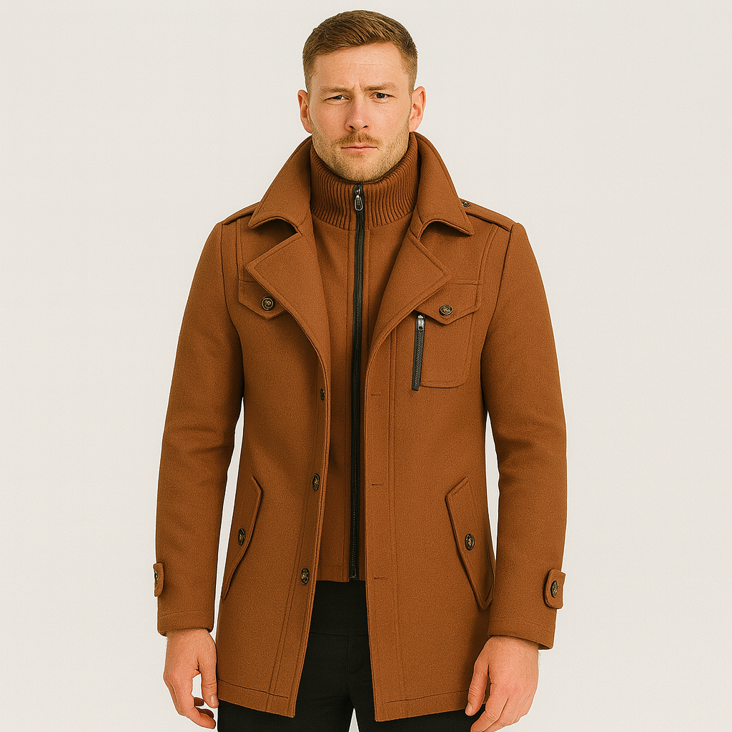 Winterjacke - Kurz - Mit Reißverschluss - Wollmantel - Herren Wintermantel