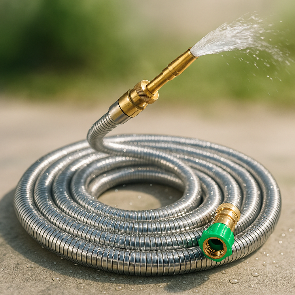 Edelstahl-Gartenwasserschlauch, langlebig, für den Außenbereich, robust