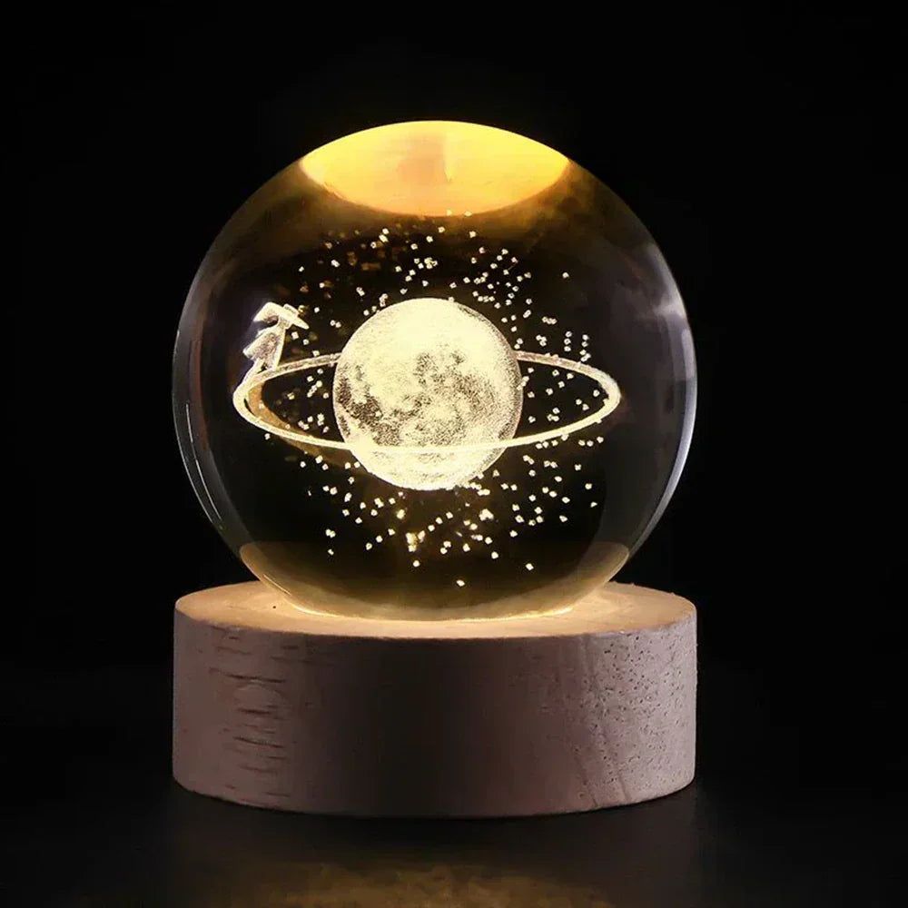 LED Nachtlicht - 3D Kristallkugel - USB betrieben