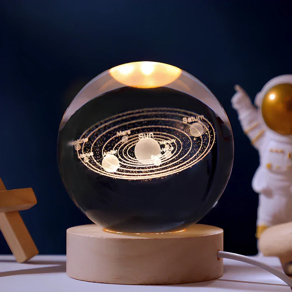LED Nachtlicht - 3D Kristallkugel - USB betrieben