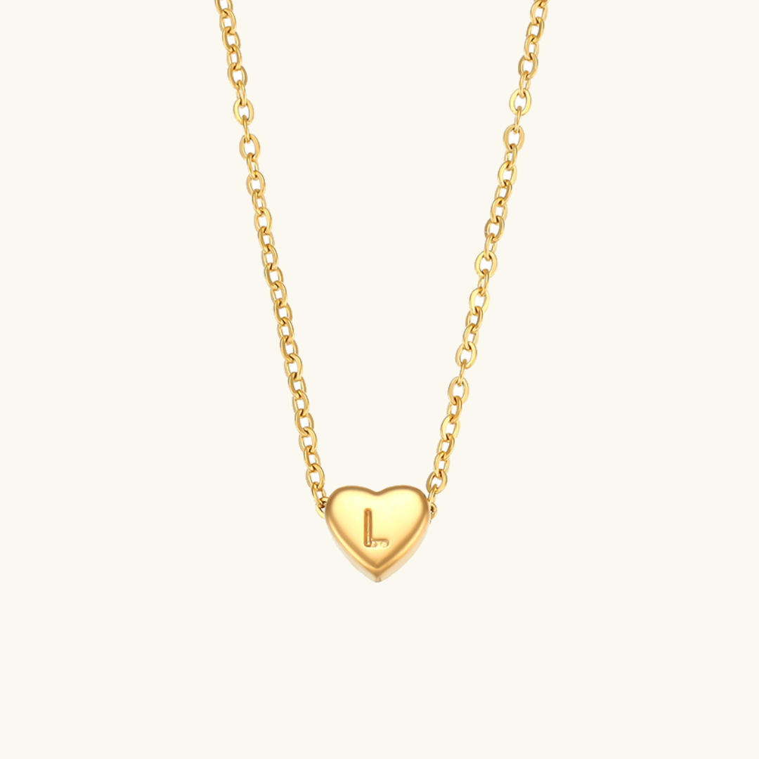 Juliette - Heart Initial Gold Necklace — crafted for everyday quality. Juliette - Heart Initial Gold Necklace — crafted for everyday quality.