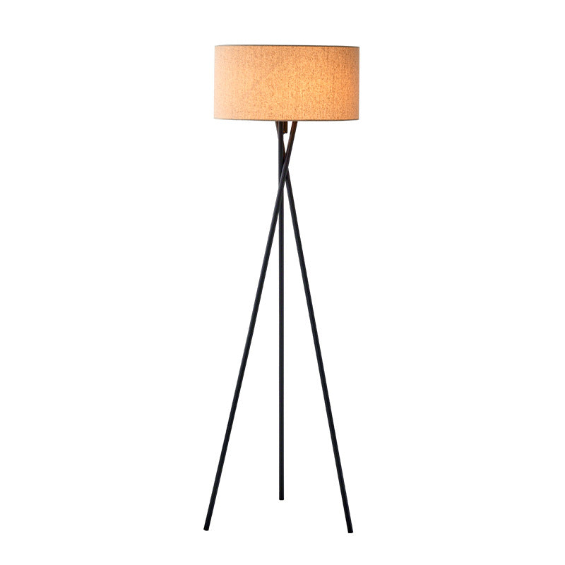Stylish Tripod Floor Lamp with Fabric Shade & Metal Base for Living Room