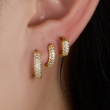 Lena - Chunky Huggie Earrings — bringing modern charm to your space. Lena - Chunky Huggie Earrings — bringing modern charm to your space.