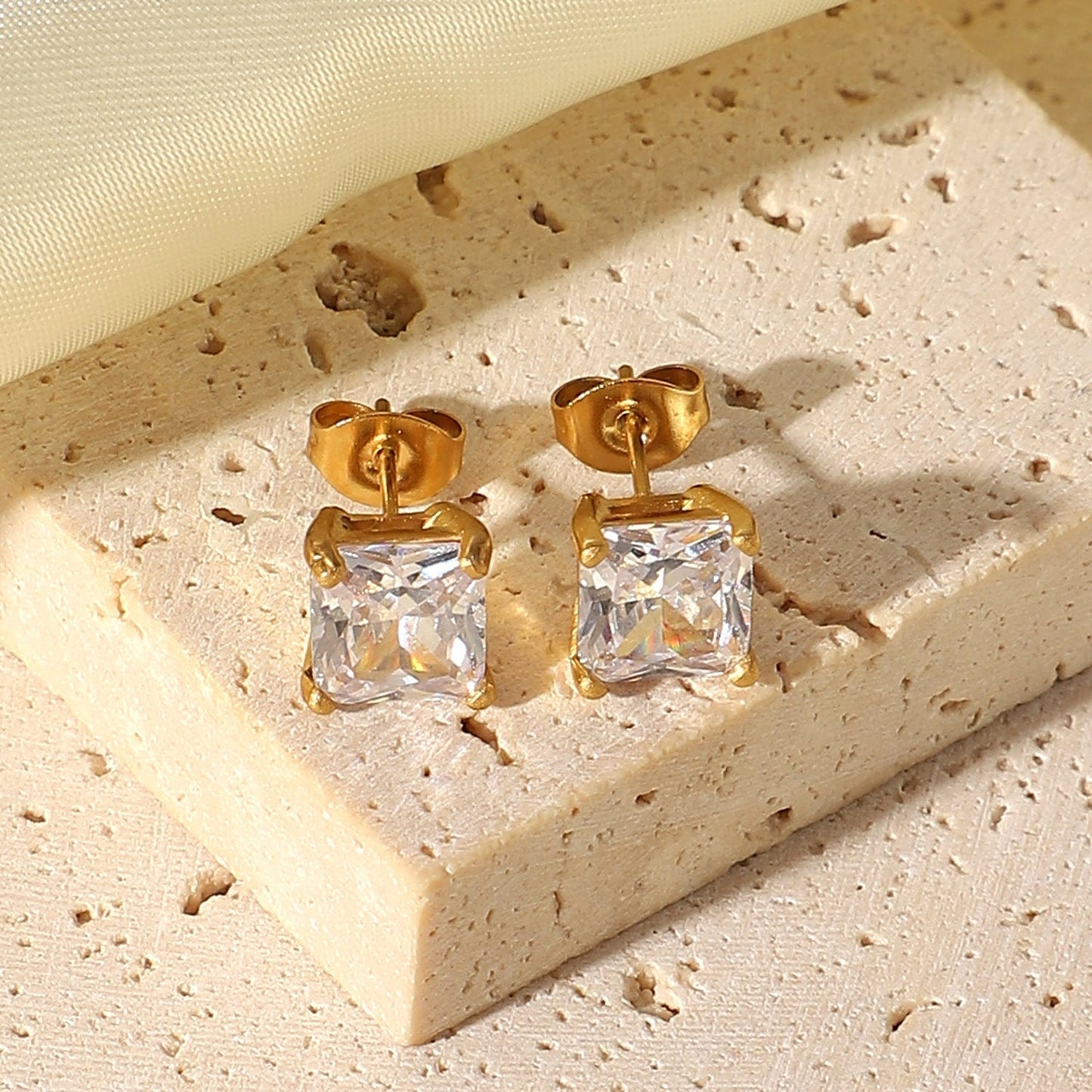 Jocelyn - Solitaire Gold Earrings — crafted for everyday quality.