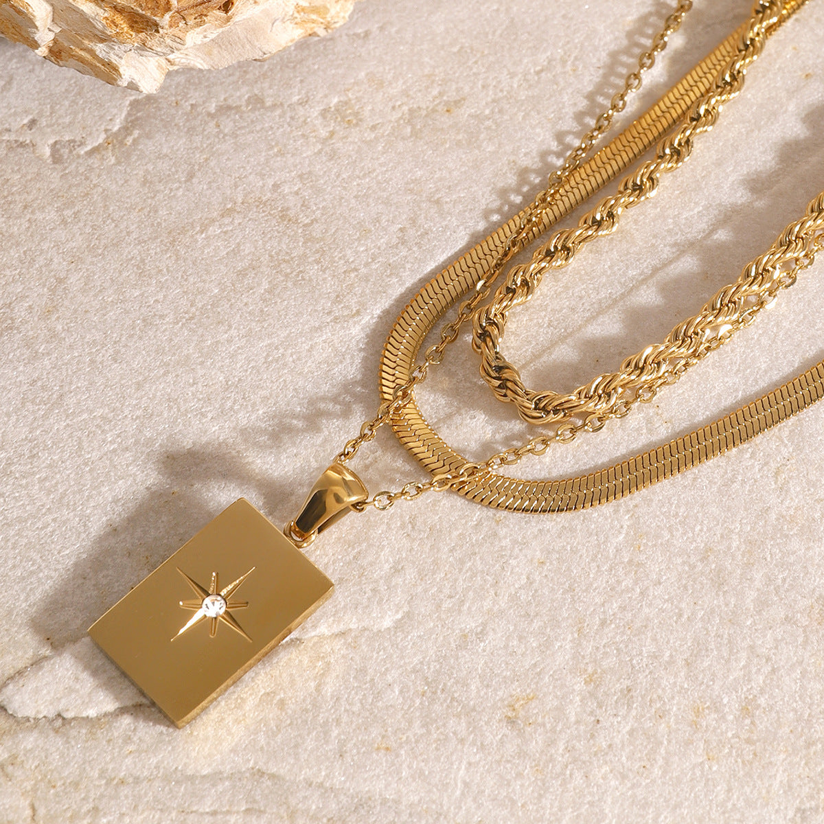 Clara - Layered Gold Necklace — made with care and attention to detail. Clara - Layered Gold Necklace — made with care and attention to detail.