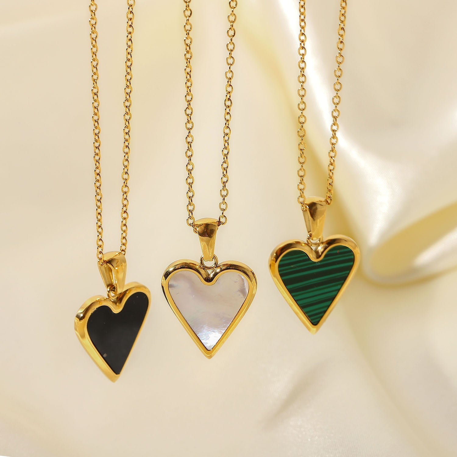 Blythe  - Stone Heart Necklace — made with care and attention to detail. Blythe  - Stone Heart Necklace — made with care and attention to detail.