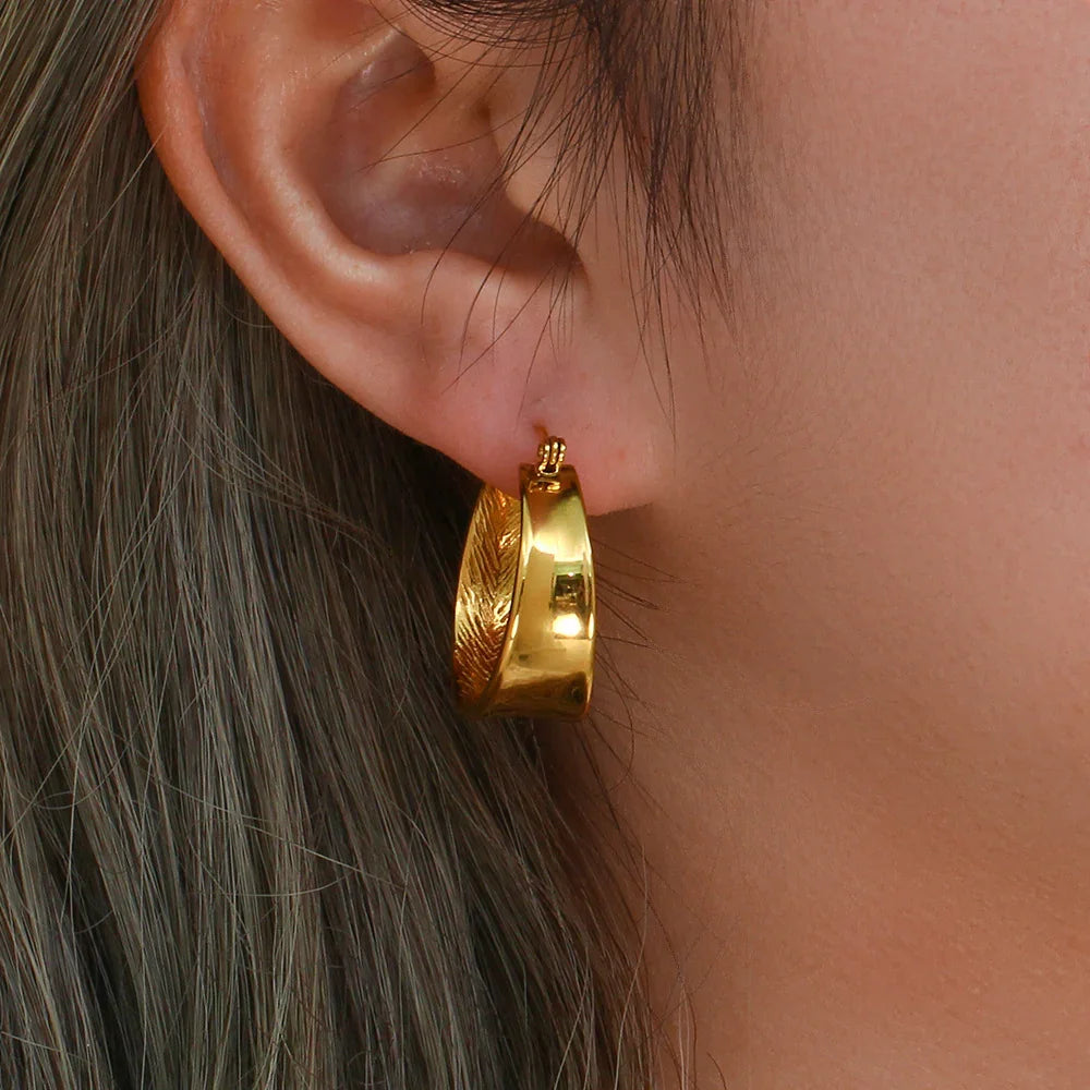 Wren - Gold Hoop Earrings — made with care and attention to detail. Wren - Gold Hoop Earrings — made with care and attention to detail.