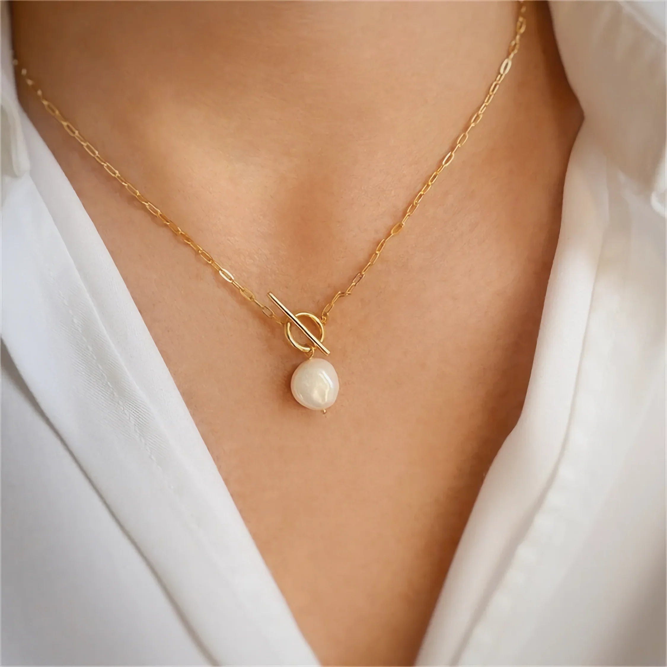 Gigi - Freshwater Pearl Necklace — made with care and attention to detail. Gigi - Freshwater Pearl Necklace — made with care and attention to detail.