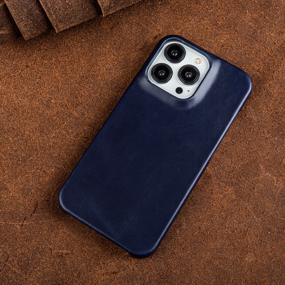 Ölwachs Echtes Leder Apple iPhone Hülle