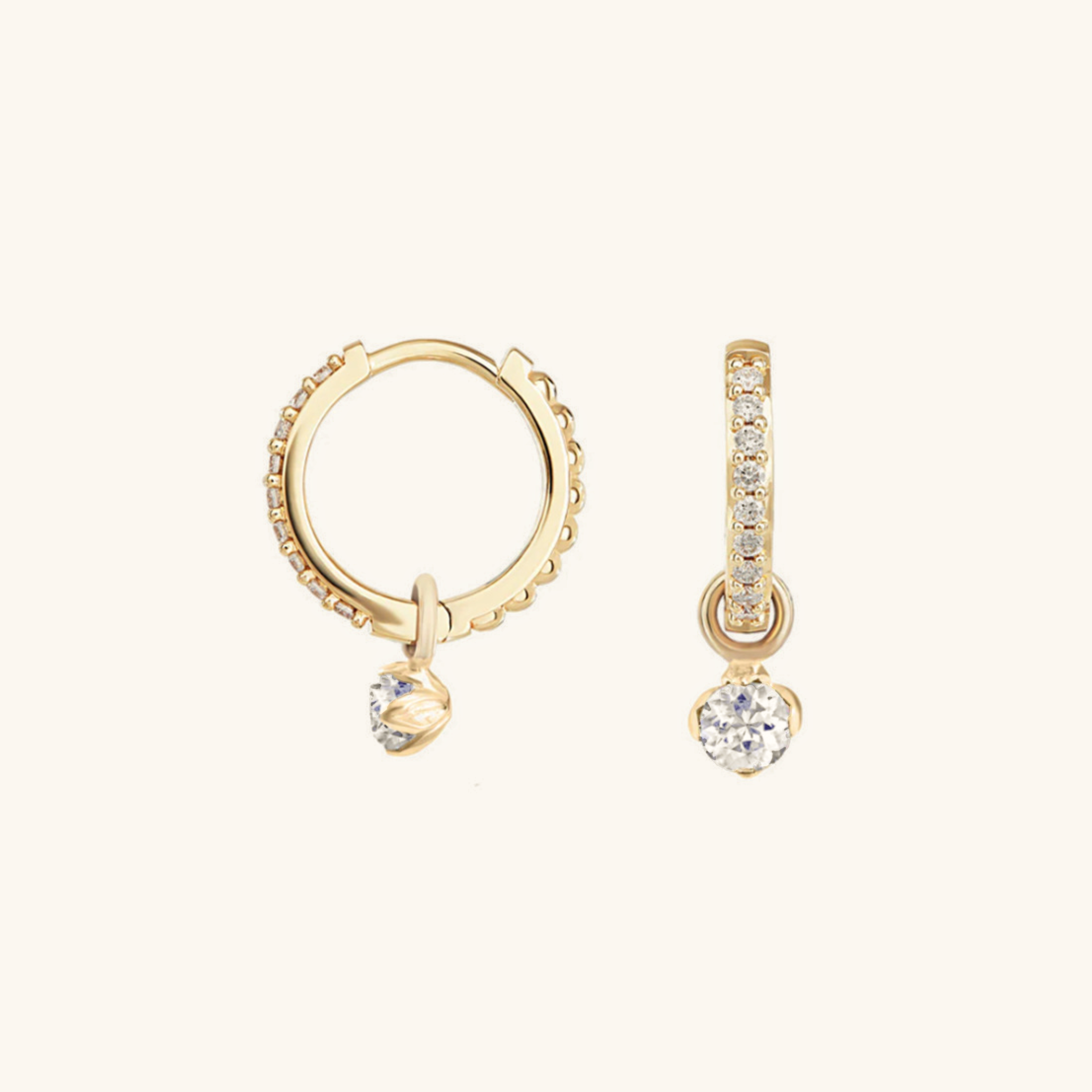 Olivia - Diamond Hoop Earrings — made with care and attention to detail. Olivia - Diamond Hoop Earrings — made with care and attention to detail.