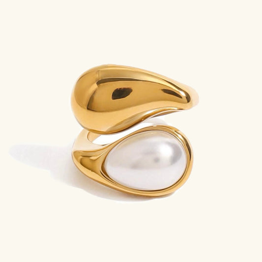 Veronica -  Amber Pearl Ring — made with care and attention to detail.