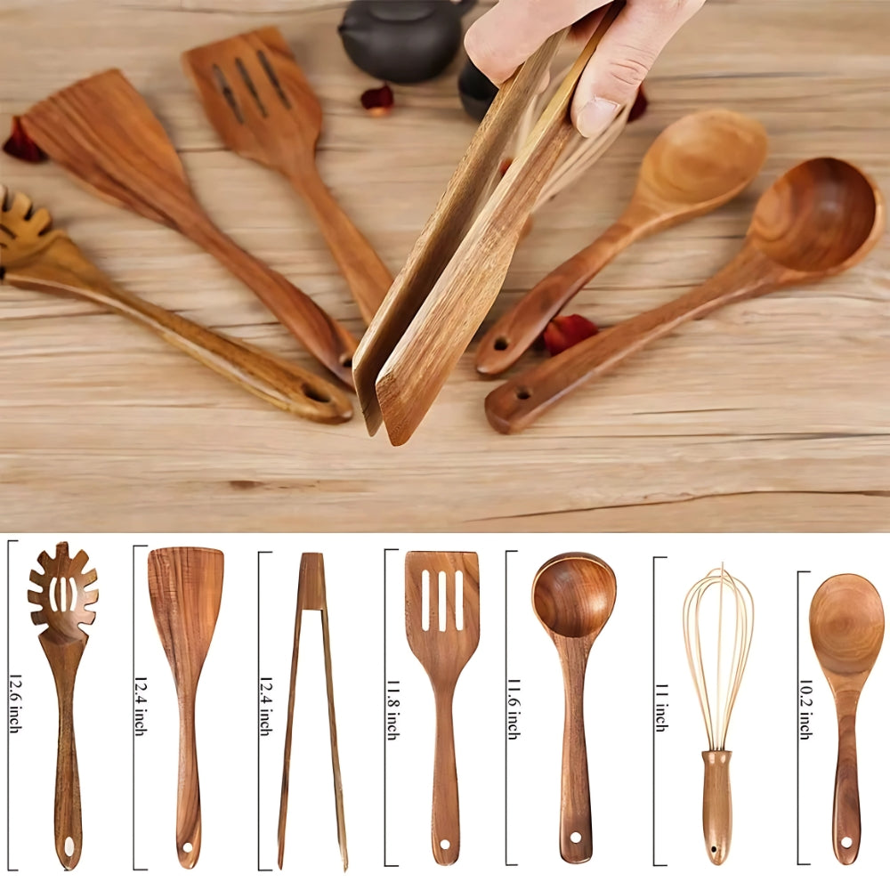 Premium Holz Kochutensilien | 7 Sets