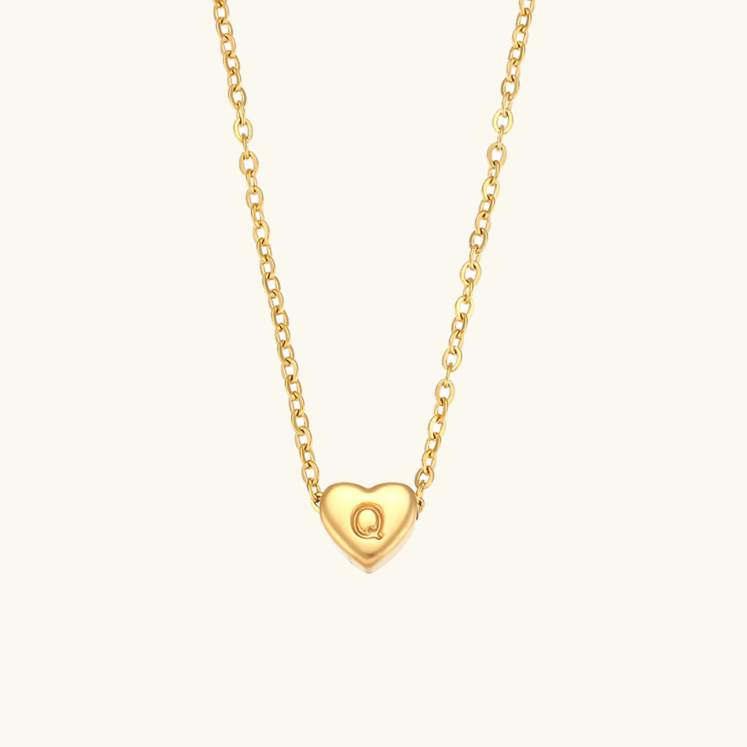 Juliette - Heart Initial Gold Necklace — crafted for everyday quality. Juliette - Heart Initial Gold Necklace — crafted for everyday quality.