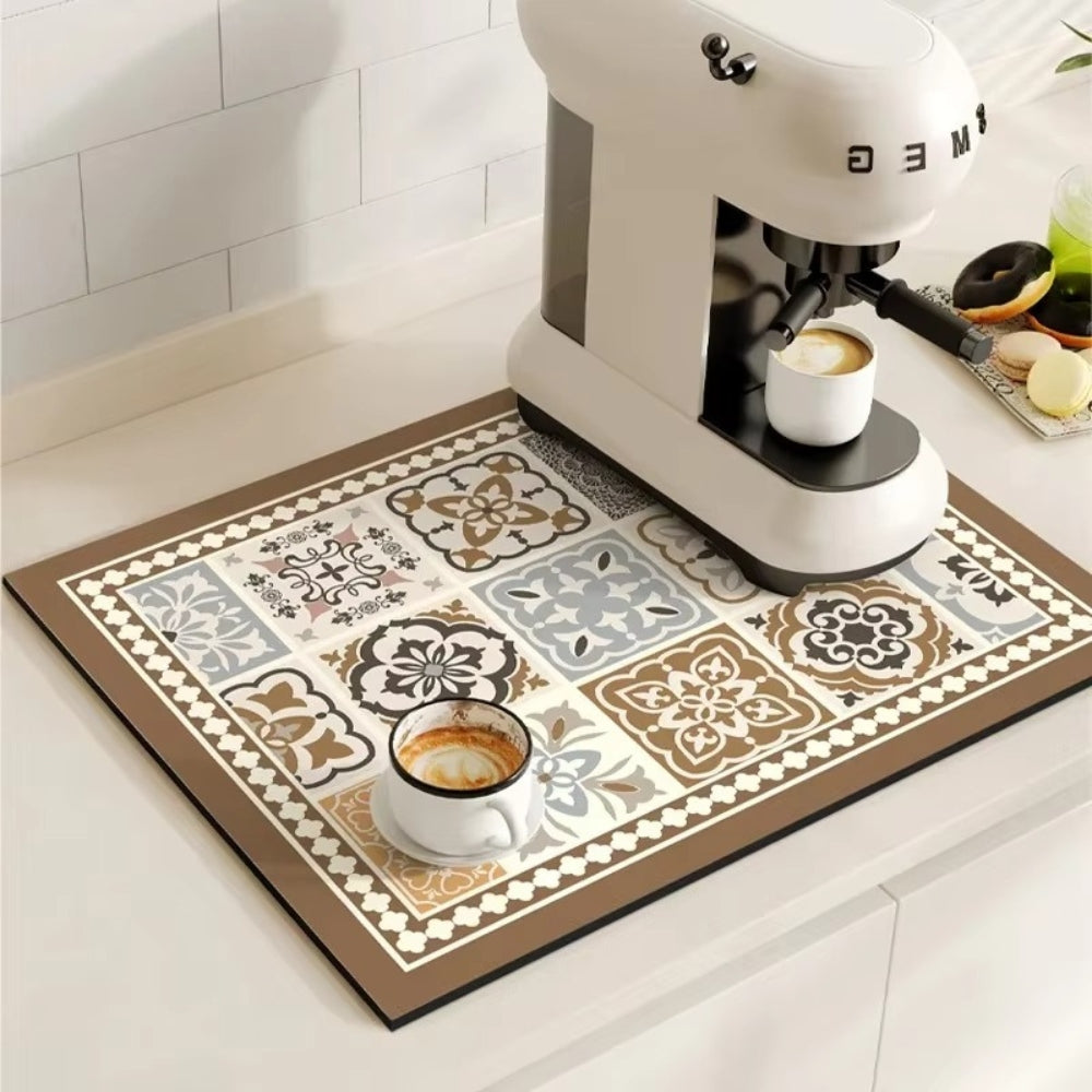 Retro-Fliesen-Design Absorbierende Kaffeemat