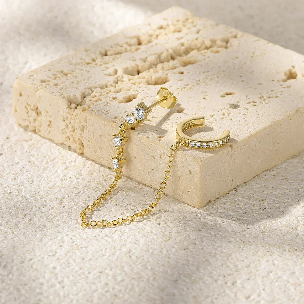 Arabella - Chain Cuff Earring — crafted for everyday quality. Arabella - Chain Cuff Earring — crafted for everyday quality.