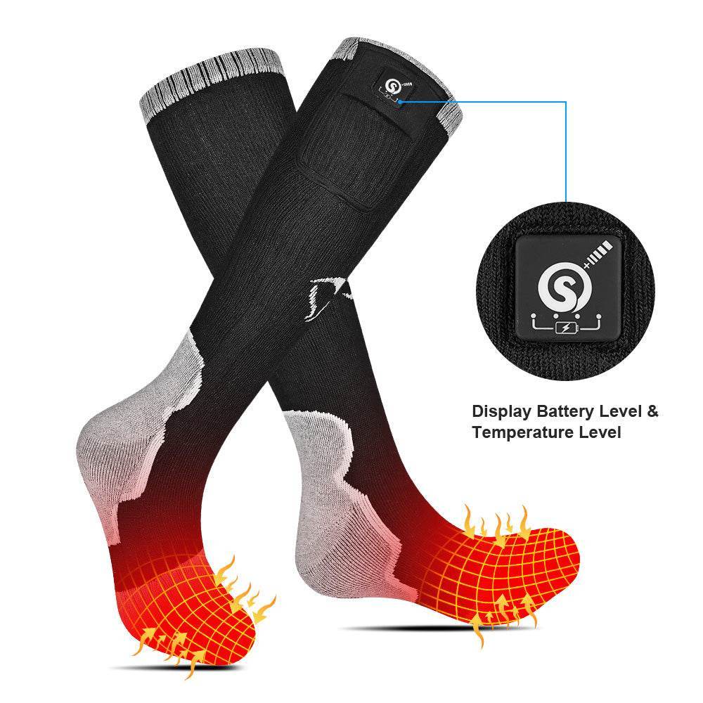 Savior Heizsocken mit wiederaufladbarem Akku Winter Outdoor Thermo Baumwollsocke