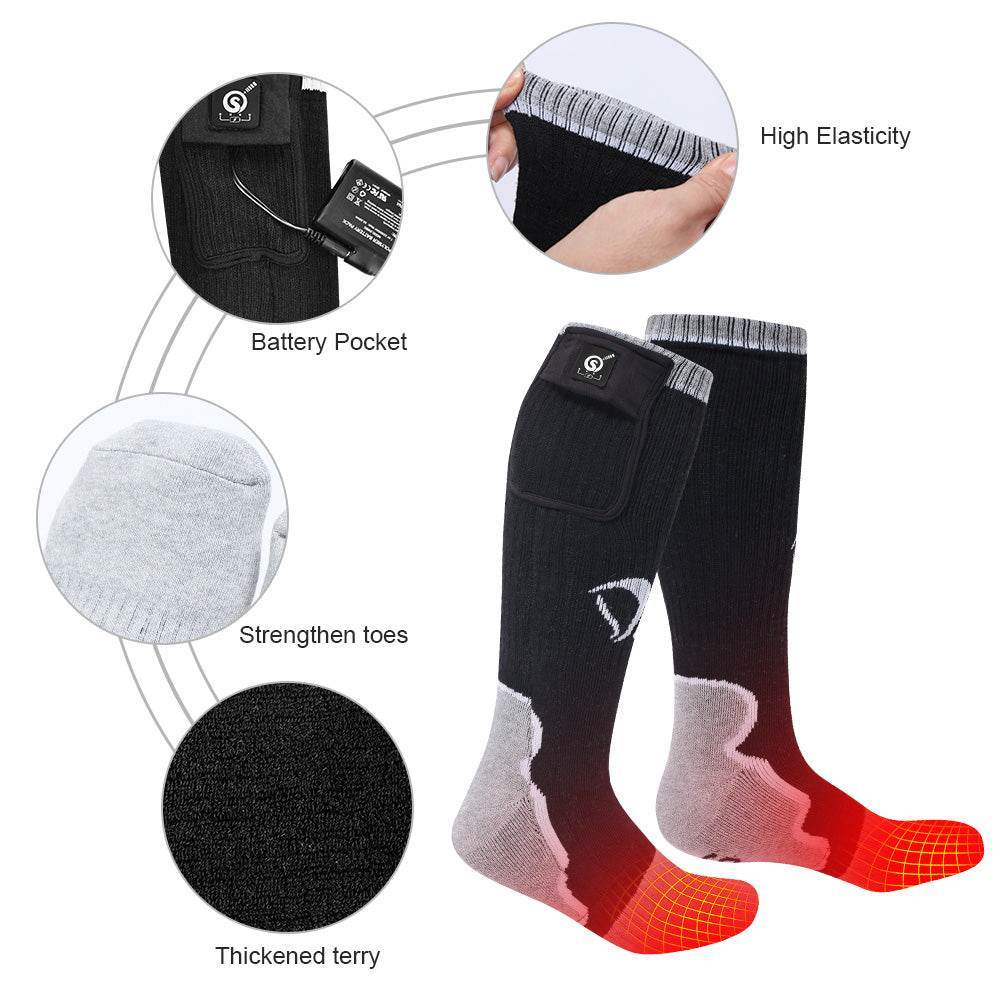 Savior Heizsocken mit wiederaufladbarem Akku Winter Outdoor Thermo Baumwollsocke